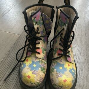 Dr. Martens Multicolor Floral Combat Boots